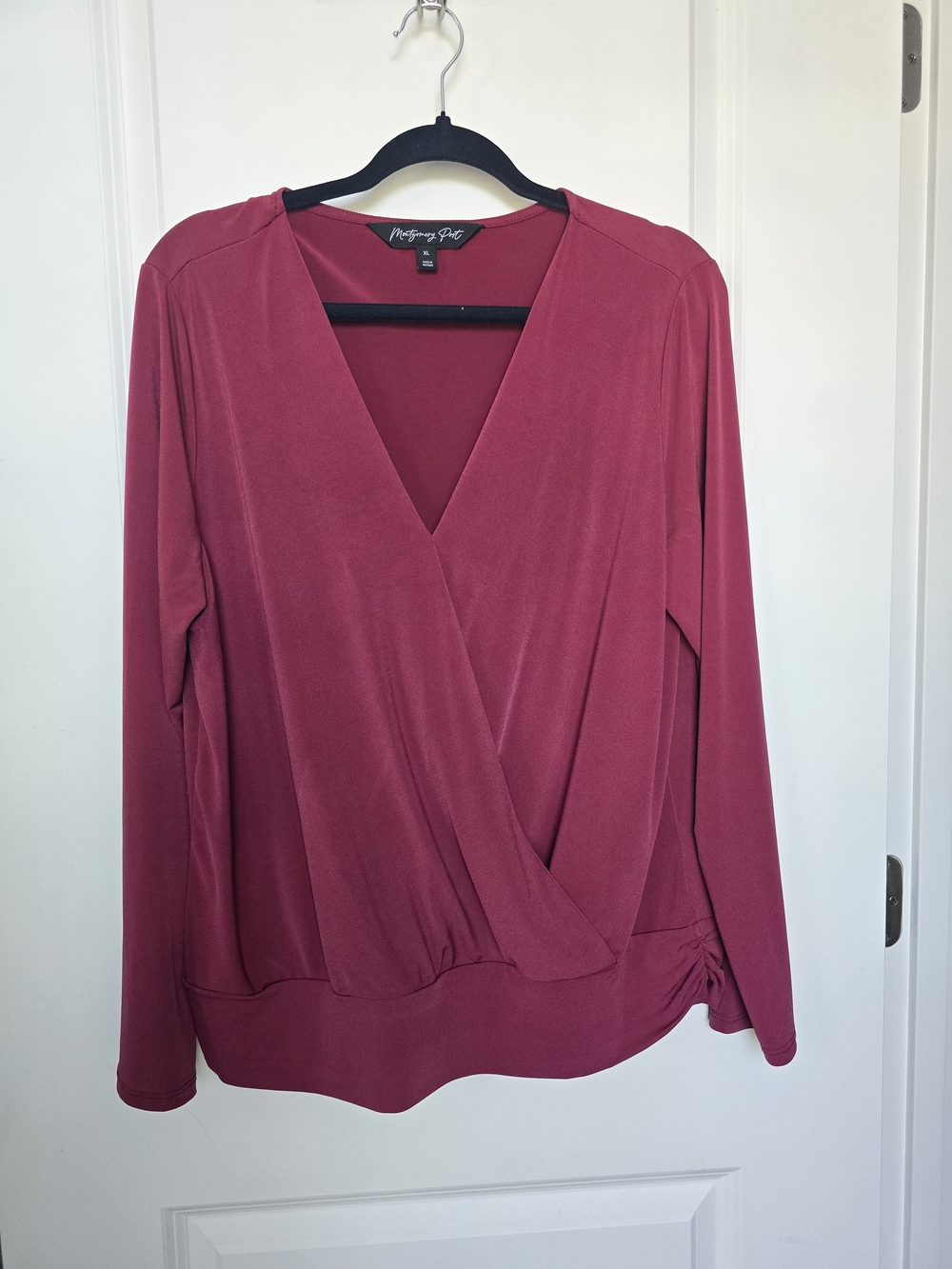 Rose Wrap-Style Long Sleeve Top